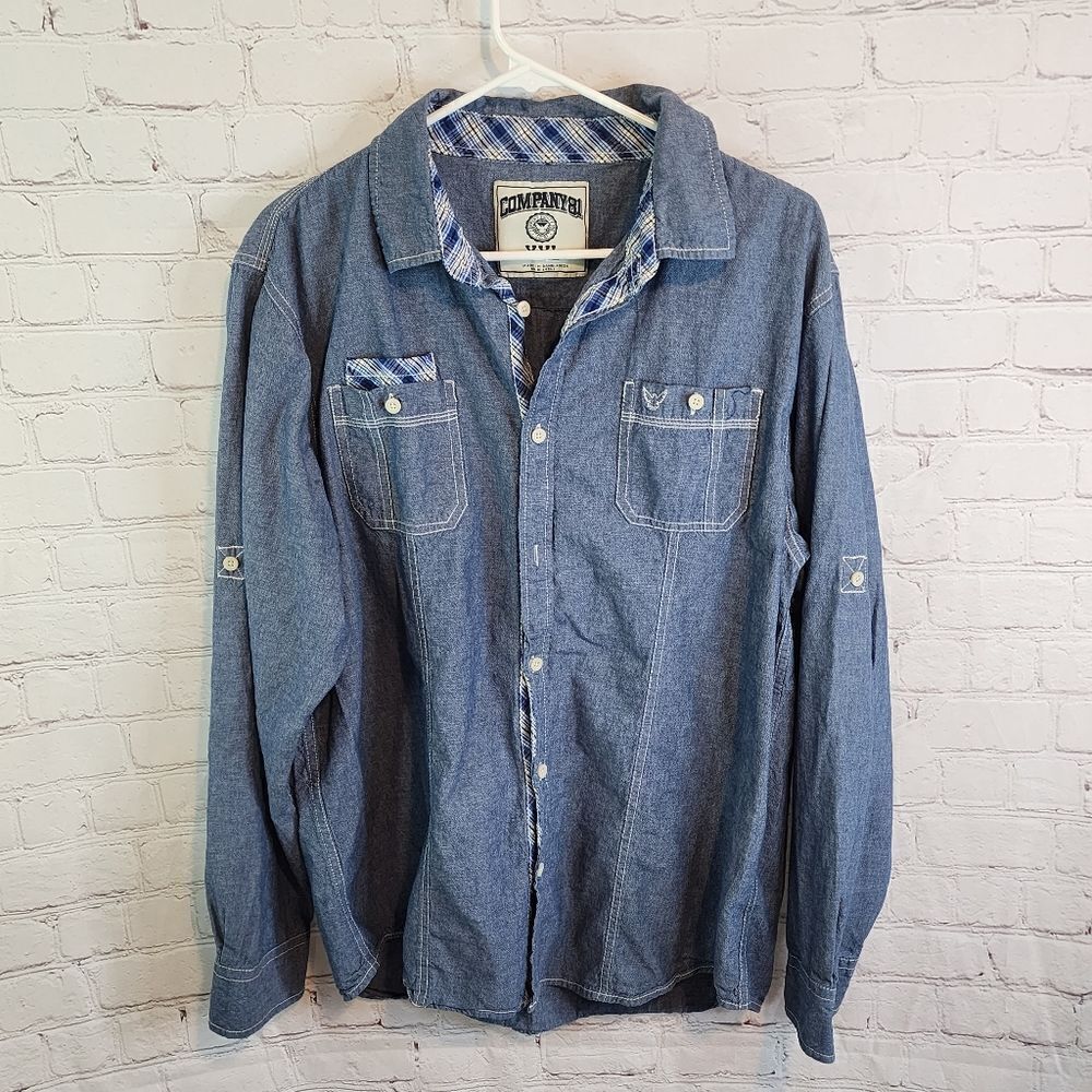 Men's Company 81 lightweight denim button down longsleeve, size XXL